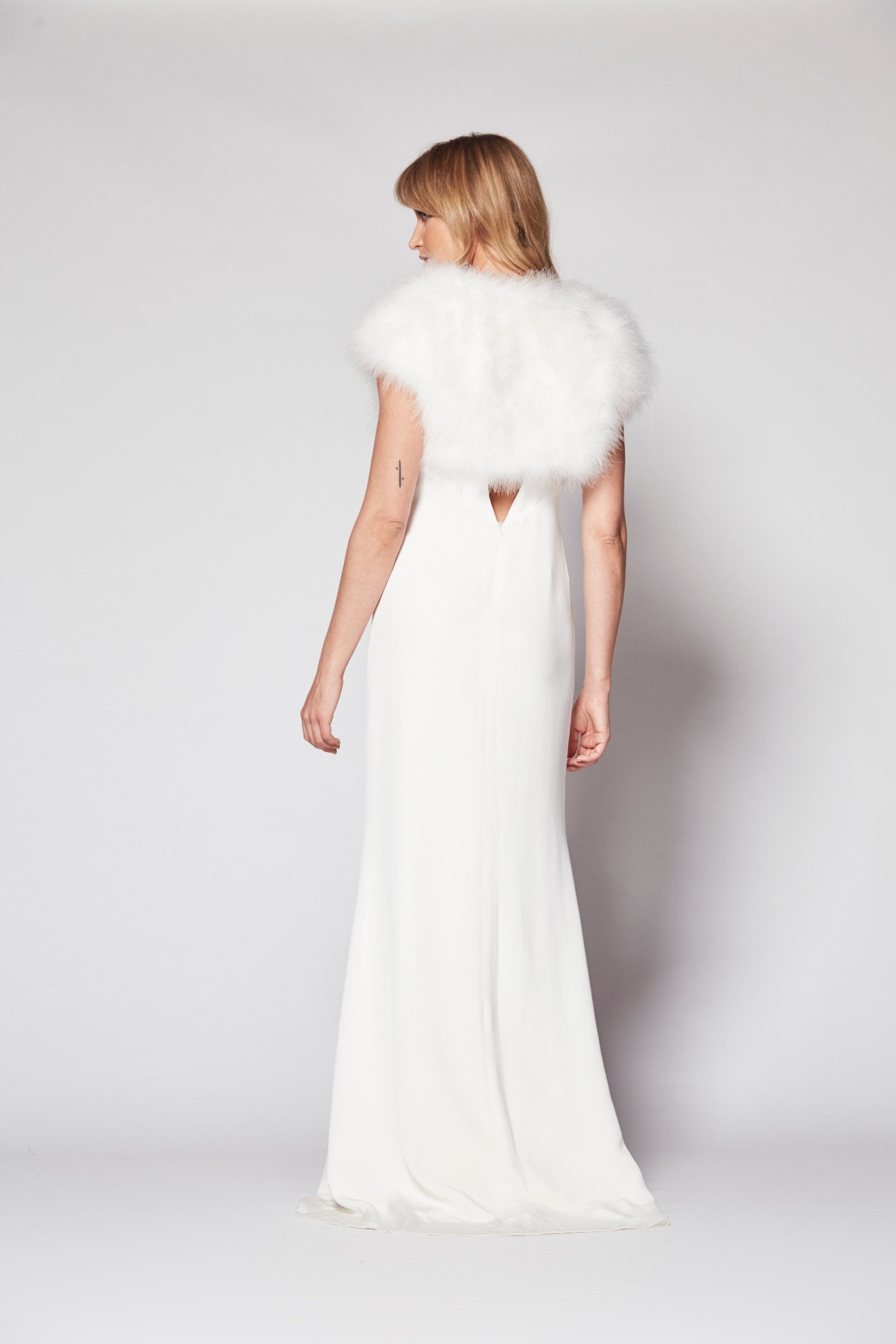 Plume Bridesmaid Bolero in Snow - Mode & Affaire