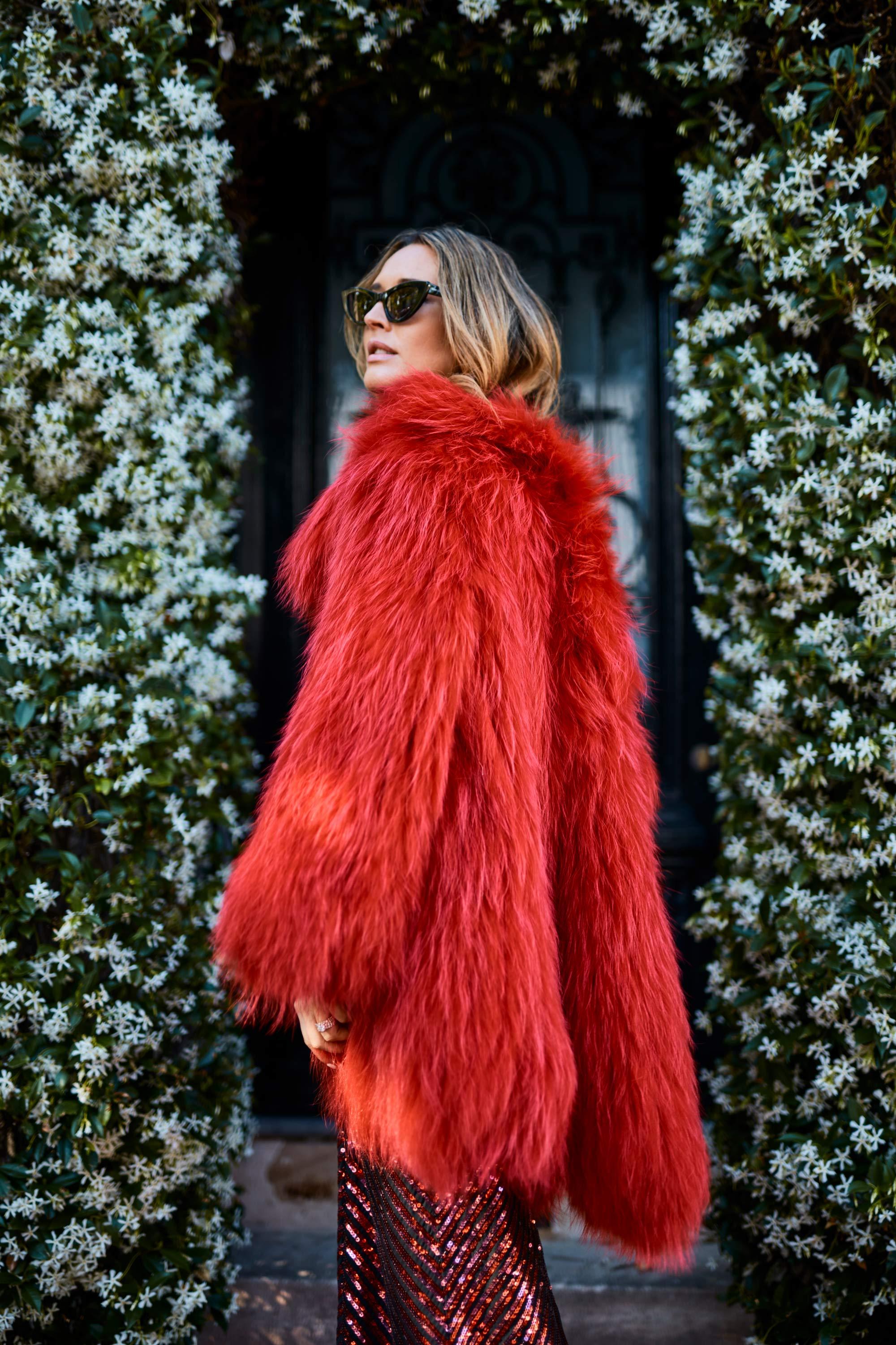 One More Dance Fluffy Jacket in Maraschino - Mode & Affaire