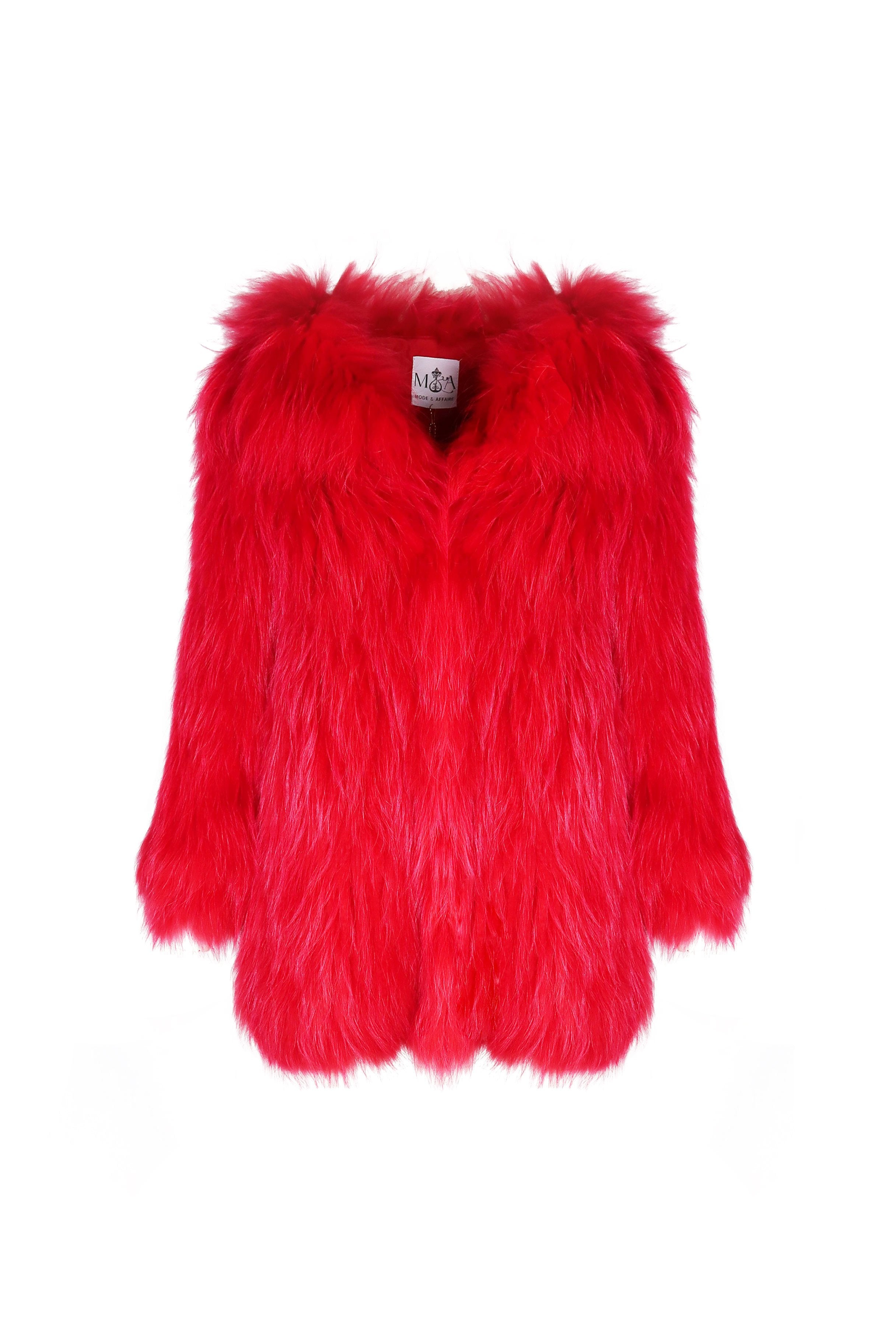 One More Dance Fluffy Jacket in Maraschino - Mode & Affaire