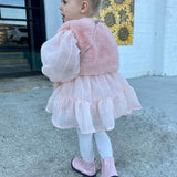 Kids Faux Fur Vest in Petal - Mode & Affaire